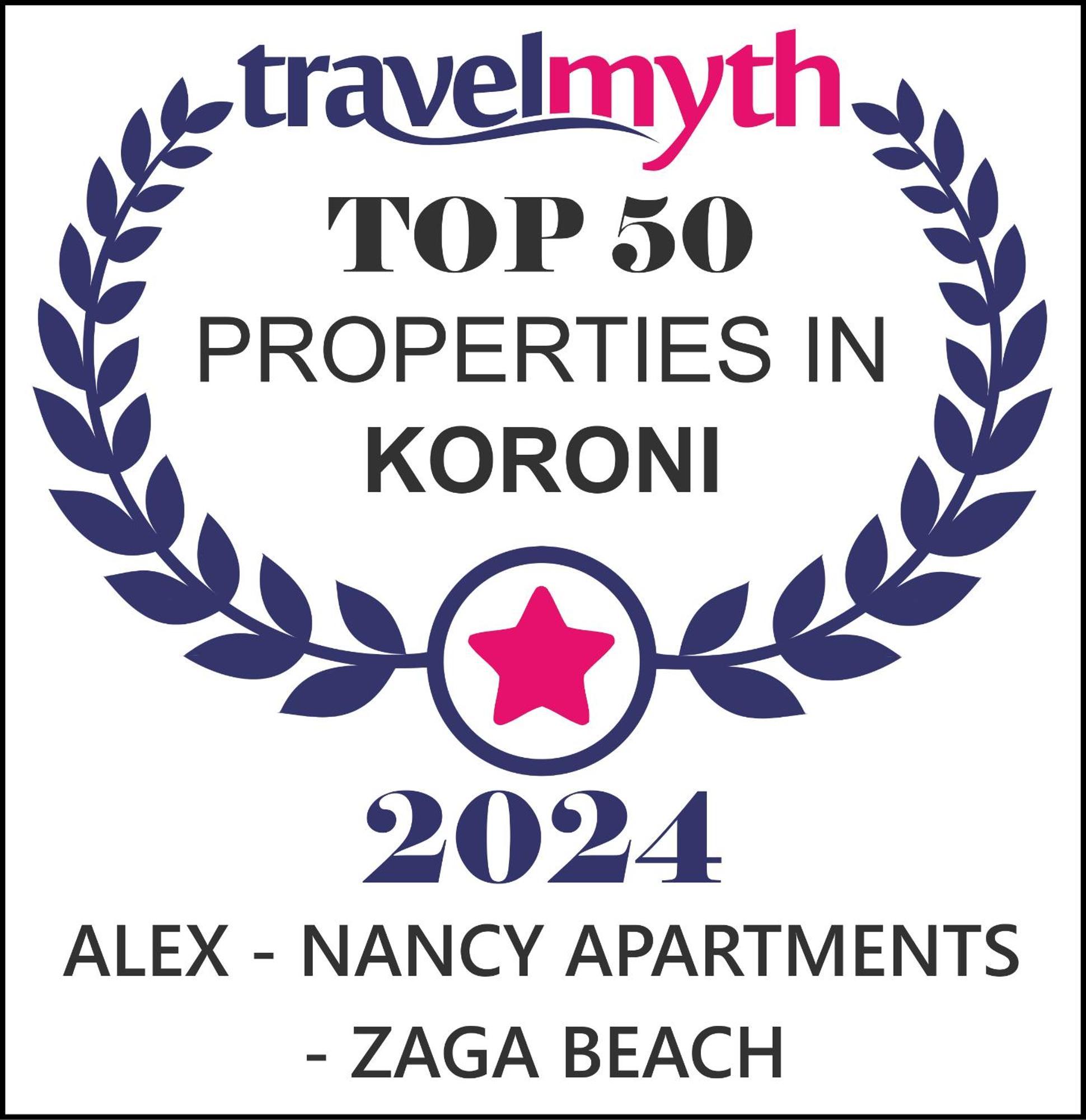 Alex - Nancy Apartments - Zaga Beach Koróni Extérieur photo